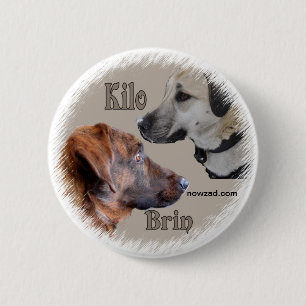 Nowzad Rescue Dogs Brin & Kilo Badge 2 Inch Round Button