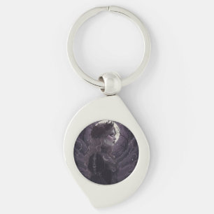 NOX FLORESCENS - Dark Gothic Queen of Roses and St Keychain