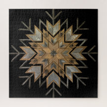 Noyer de puzzle avec acier gravé et fût de neige