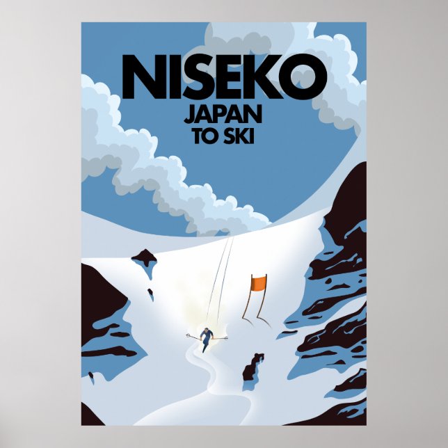 Nozawa Onsen Japan ski print. Poster (Front)