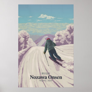Nozawa Onsen Japan Ski Resort Travel Poster