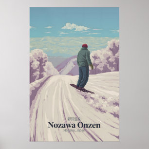 Nozawa Onsen Japan Snowboarding Travel Poster