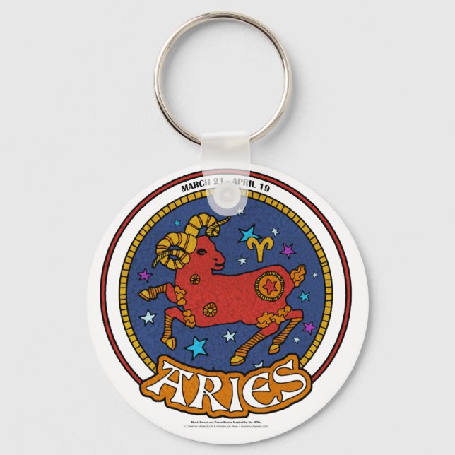 NP Aries 2.25" Basic Button Keychain (Front)