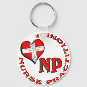 NP CIRCULAR LOGO NURSE PRACTITIONER KEYCHAIN
