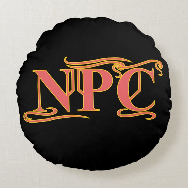 NPC Do Not Maim Rob or Kill Funny RPG Round Pillow (Front)