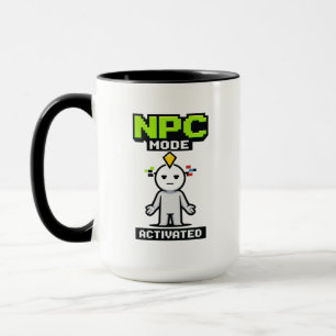 NPC Mode Activated Pixel Funny Cartoon Mug