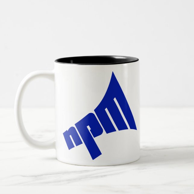 NPM Logo Two-Tone Coffee Mug (Left)