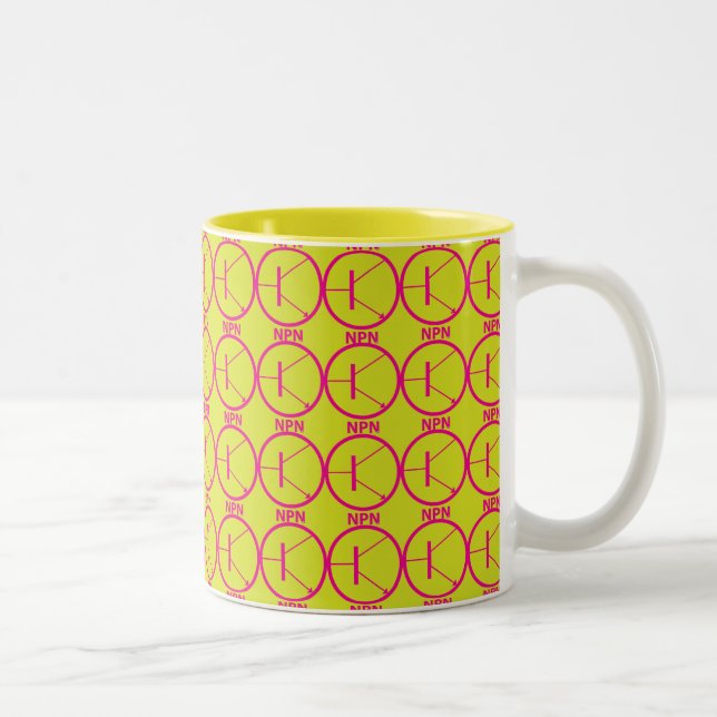 NPN Transistor pink-yellow mug (Right)