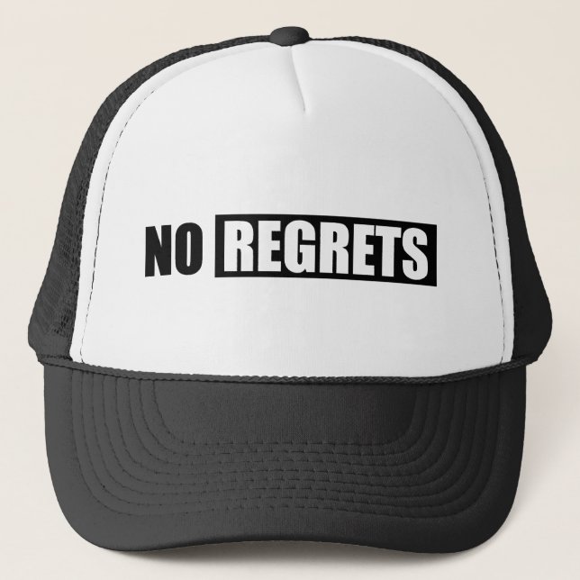 NRA NO REGRETS ATTITUDE BLACK WHITE SHOUTOUT ATTIT TRUCKER HAT (Front)