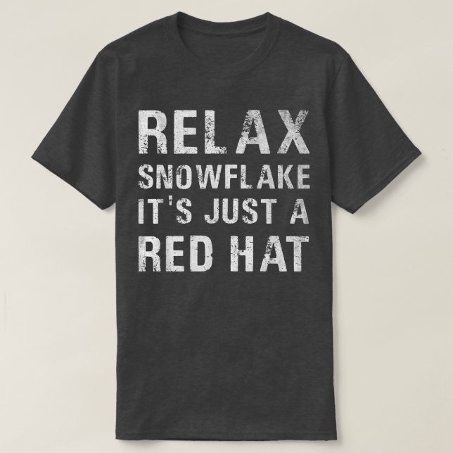nRela Snowflake It's Just a Red Hat  T-Shirt (Design Front)