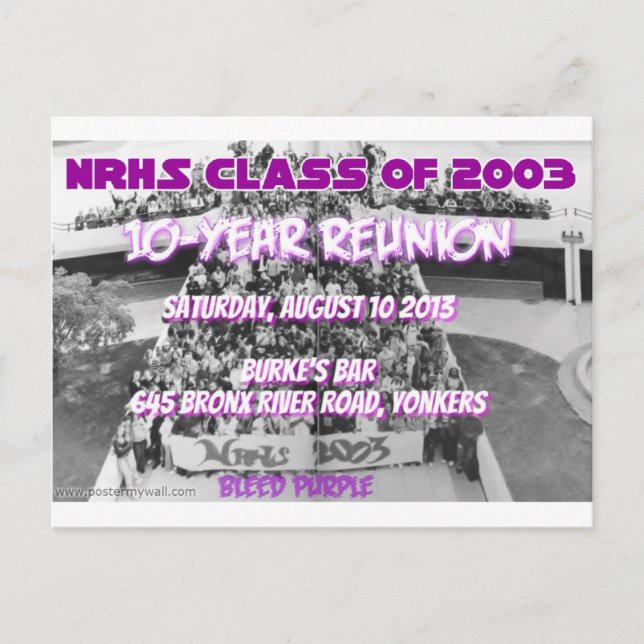 NRHS Class of 2003 10-Year Reunion Apparel Postcard (Front)