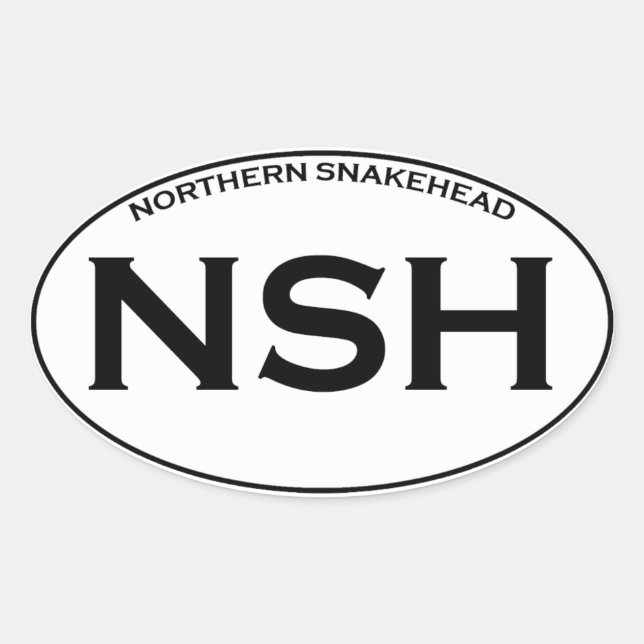 NSH - Northern Snakehead Fish Oval Sticker (Front)