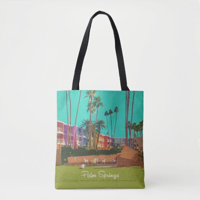 ntage Palm Springs Summer travel Tote Bag (Front)