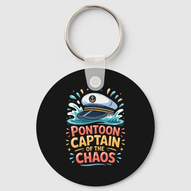 Ntoon Captain Of The Chaos Funny Lake Boating Long Keychain (Front)