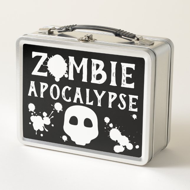 Nu Goth Gothic Zombie Apocalypse First Aid Kit Metal Lunch Box (Front)