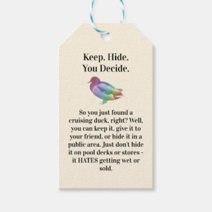 Nu Trop. Spectrum '80s Print Ad-Style Crusing Duck Gift Tags