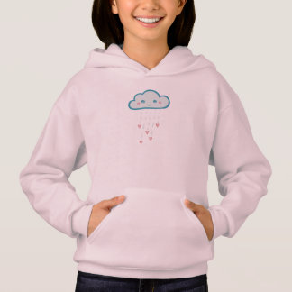 Nuage de pluie bleu heureux pleuvant les coeurs