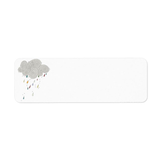 Nuage de pluie coloré Retourner l'adresse Étiquett (Devant)