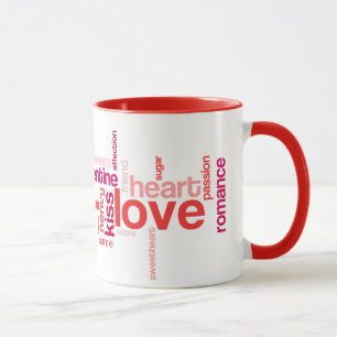 Nuage d'étiquette d'amour avec la tasse nommée