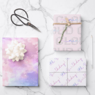 Nuage Neuf Papier d'enveloppement 9e anniversaire 
