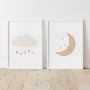 Nuage rose neutre et décor de crèche pour fille lu