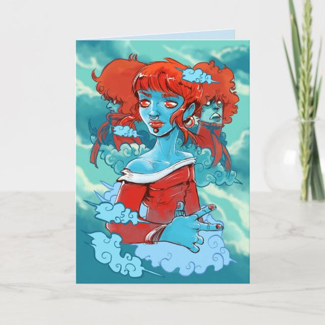 nuage zombies carte de voeux (Devant)