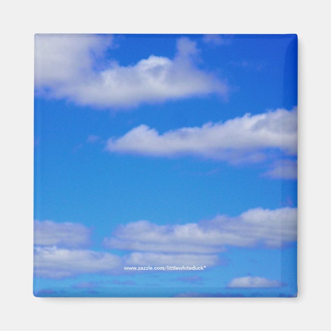Nuages blancs, Ciel bleu - Aimant (Devant)