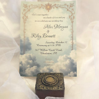 Nuages d'amour Vintage Mariage Invitation