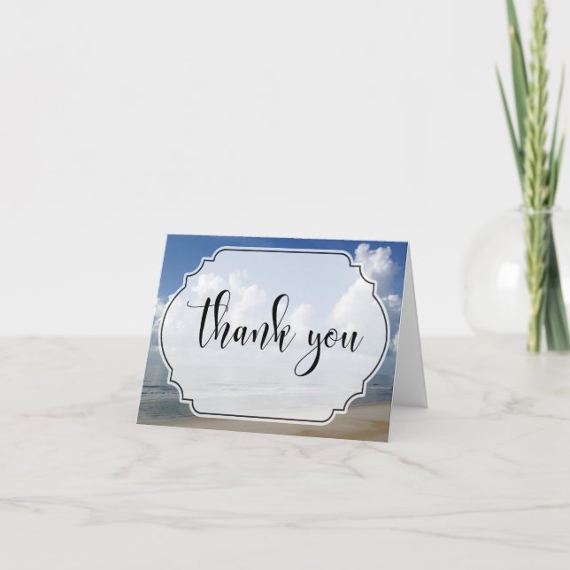 Nuages gras sur la plage Photo avec Merci insigne (Devant)