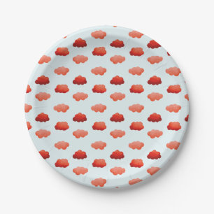Nuages oranges à l'aquarelle - Assiettes pour fête Paper Plate