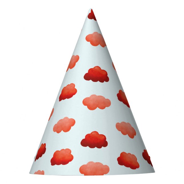 Nuages oranges à l'aquarelle party hat (Front)