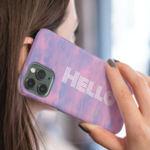 Nuages roses dans le ciel Bonjour