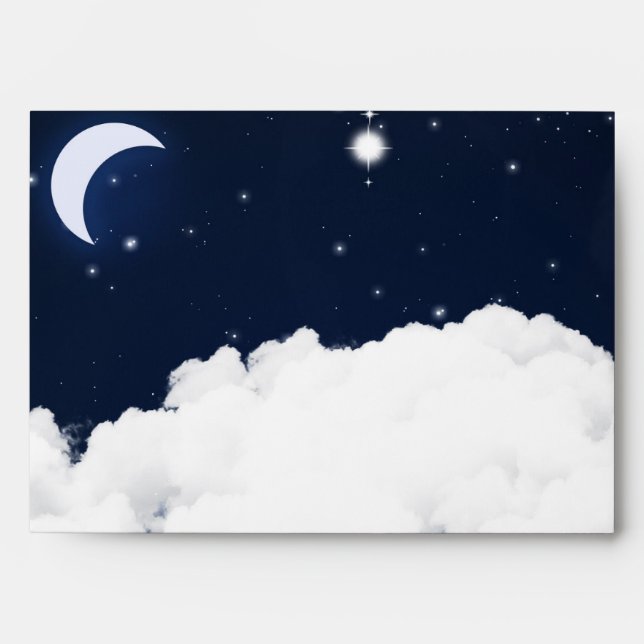Nuages Starry Night Celestial Invitation Enveloppe (Devant)