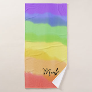 Nuances d'aquarelle sous le drapeau arc-en-ciel PR