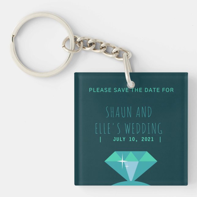 Nuances de bague en diamant Turquoise Enregistrer  (Devant)