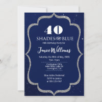 Nuances de bleu Invitation d'anniversaire