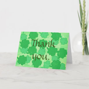 Nuances de Green Shamrock Collage Merci Cartes