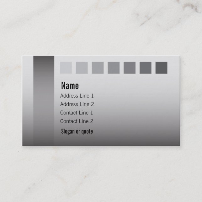 Nuances de gris avec le carte de visite de carrés (Devant)