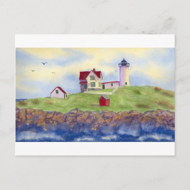 Nubble Light, Cape Neddick, York Maine Postcard (Front)