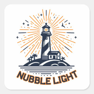 Nubble Light Maine Sunrise Square Sticker