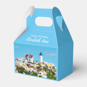 Nubble Light Summer Daisy Maine Lighthouse Favor Box