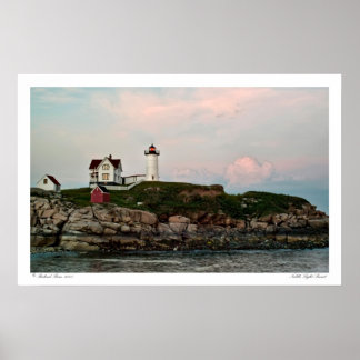 Nubble Light Sunset Poster