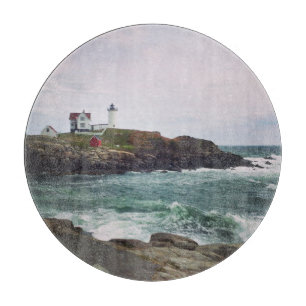 Nubble Light - York, Maine Glass Cutting Board