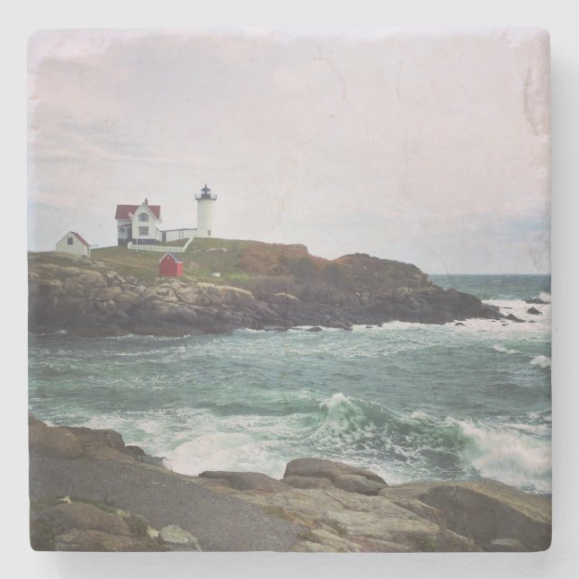 Nubble Light - York, Maine Stone Coaster (Front)