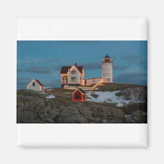 Nubble lighthouse at Christmas Magnet