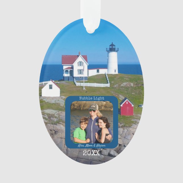 Nubble Lighthouse Famille Photo Noël (devant)