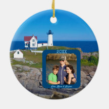 Nubble Lighthouse Family Photo Christmas
