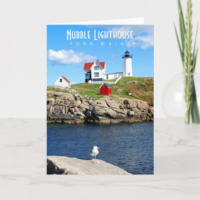 Nubble Lighthouse Greeting Card (Front)