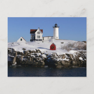 Nubble Lighthouse in Winter Postcard