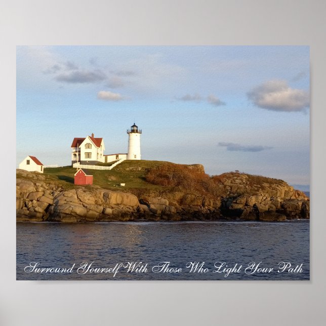 Nubble Lighthouse Inspirational Poster (Front)